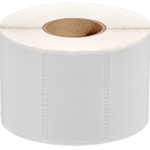 Labels 50mm x 30mm Gloss White, 28mm core [1500/roll]