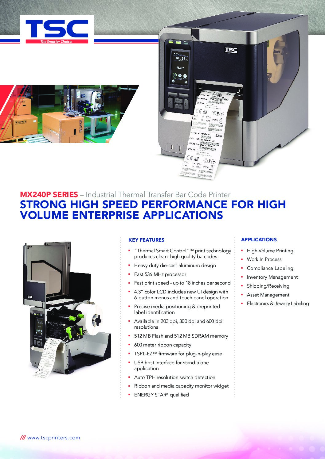 TSC MX-P Series 24/7 Industrial Label Printer 203/300/600dpi - Image 5