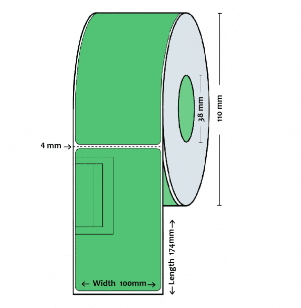 Courier Labels 100 x 174mm (1500 labels; 5 rolls at 300/roll) - Image 3