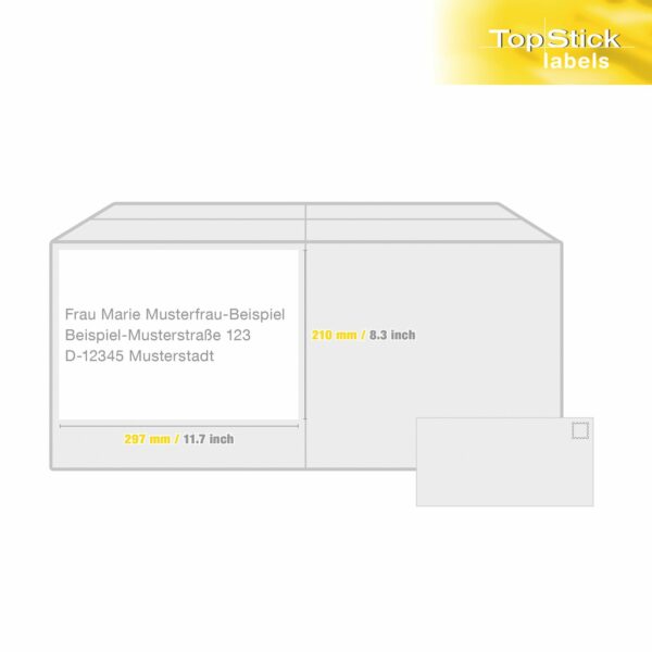 Labels, Copier/Laser/Inkjet, 210 x 297mm, White, Paper, Permanent adhesive, A4 [25 labels] - Image 4