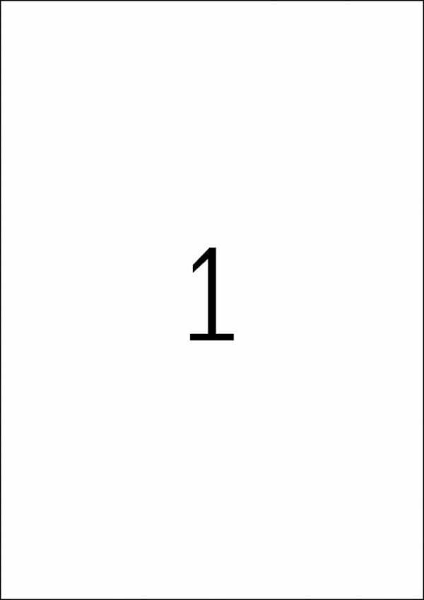 Labels, Copier/Laser/Inkjet, 210 x 297mm, White, Paper, Permanent adhesive, A4 [25 labels] - Image 2