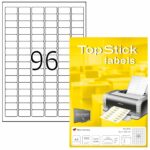 Labels, Copier/Laser/Inkjet, 31 x 17mm, White, Paper, Permanent adhesive, A4 [9600 labels]