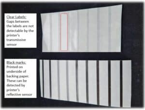 Labels with Black Marks