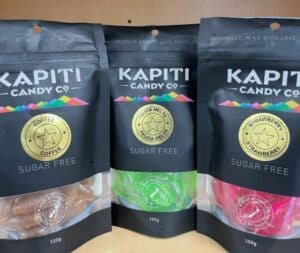 Gold foil labels with black thermal transfer print
