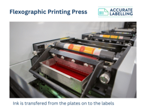 Flexo printing press for printing labels