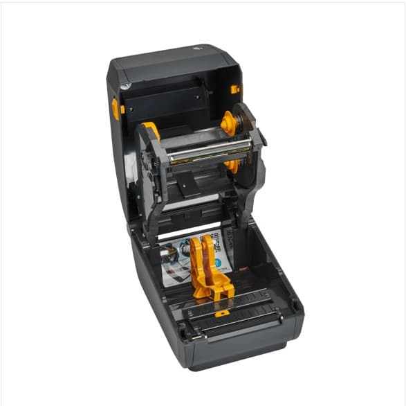 Zebra ZD421 Thermal Transfer Printer photo with cover open